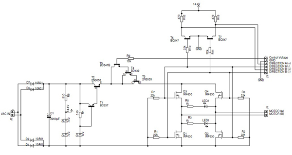 Schematic diagram for the high power DAC amplifier