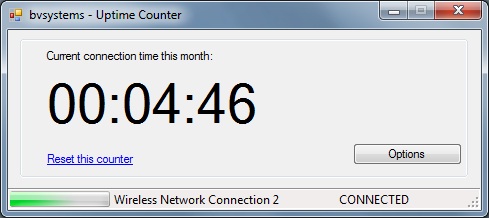 Screenshot of uptime counter